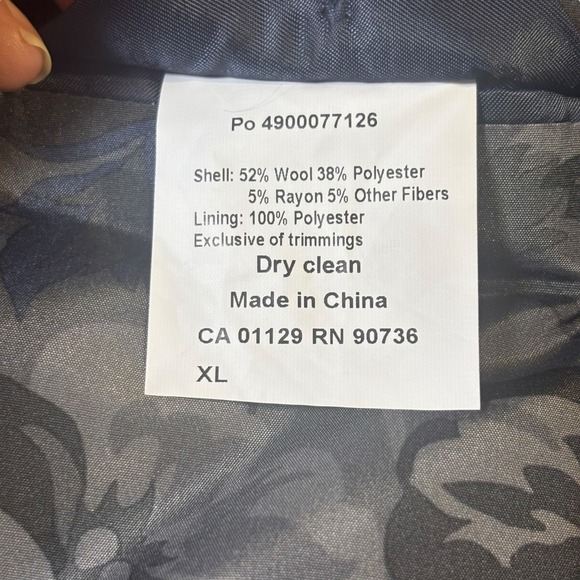 Tallia Mens Overcoat Beige Wool‎ Blend Velvet Trim Long Coat Winter Outerwear XL - Picture 10 of 16